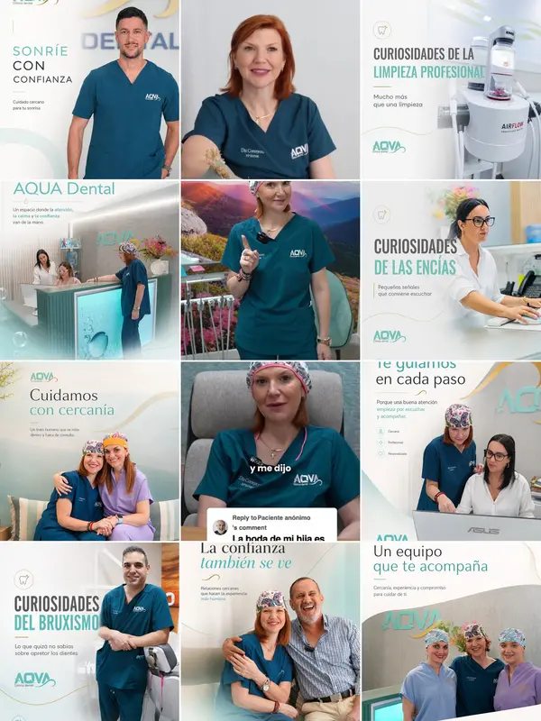 Feed de Instagram de Clínica Dental Aqua (@clinica_dental_aqua), gestionado por Climadent