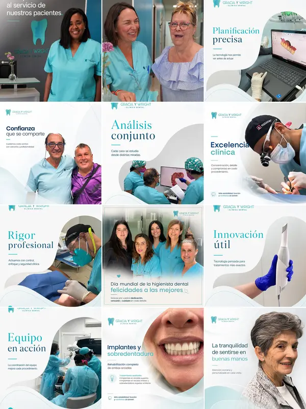 Feed de Instagram de Gracia y Wright (@clinicadentalgraciawrightzgz), gestionado por Climadent