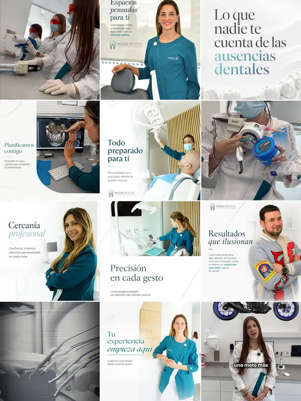 Feed de Instagram de Ikigai Dental (@ikigai.dental), gestionado por Climadent