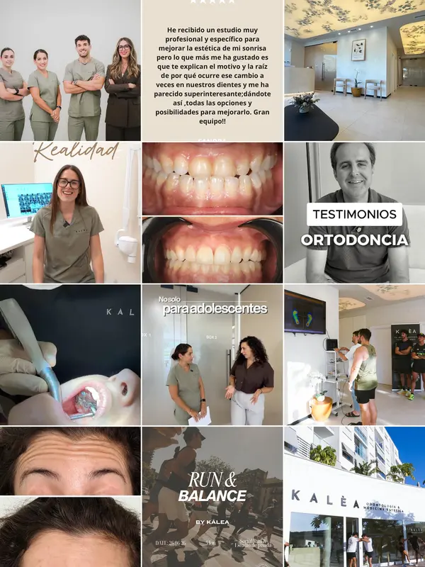 Feed de Instagram de Clínica Kalèa (@kaleadental), gestionado por Climadent