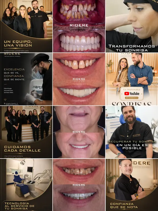 Feed de Instagram de Ridere Estudio Dental (@ridere.estudio.dental), gestionado por Climadent